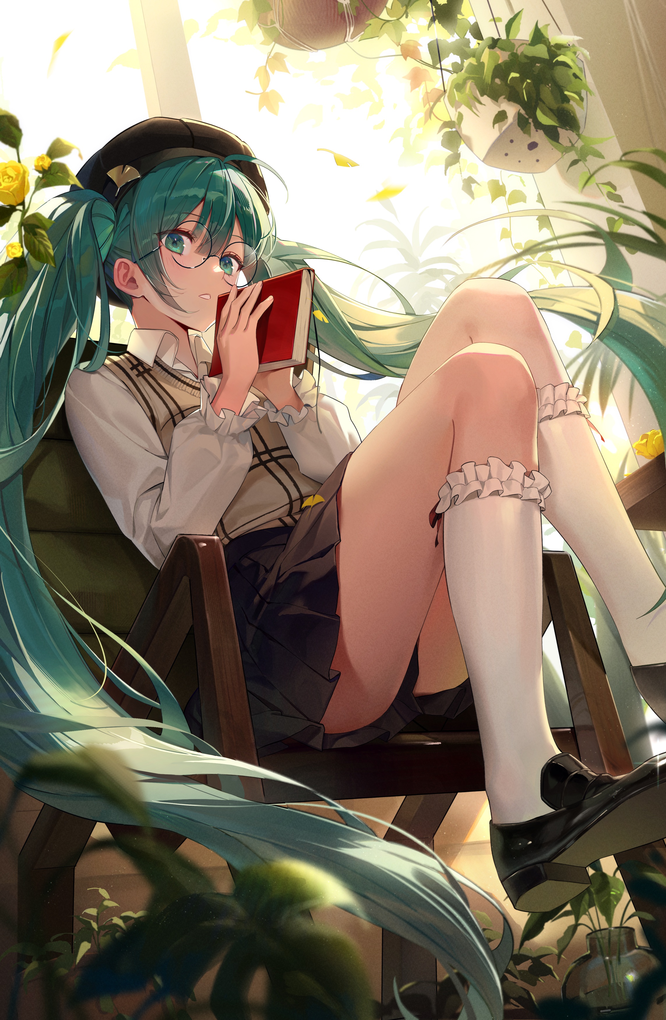 Ryugisa Vocaloid Hatsune Miku Megane Skirt Lift 1119265 Yande Re